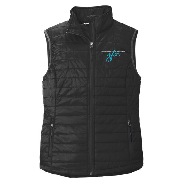GFSC Embroidered Women's Packable Puffy Vest Thumbnail